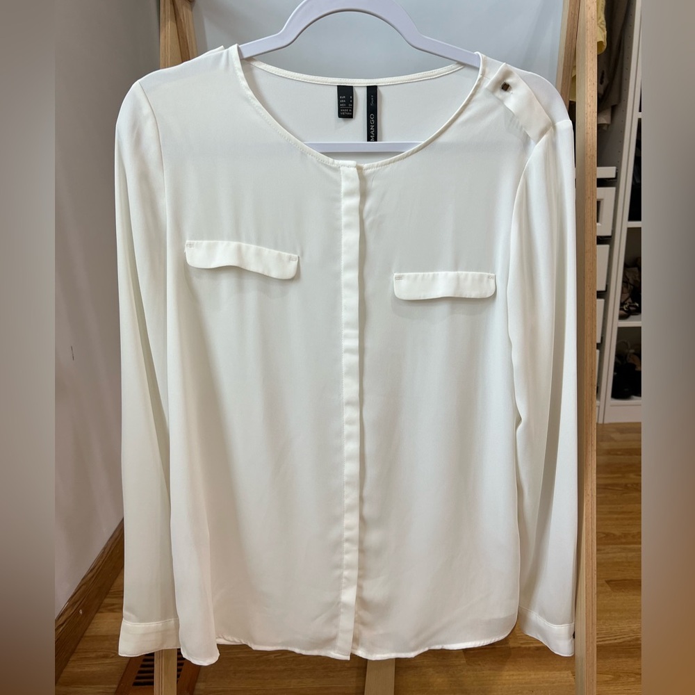 Mango Classic White Shirt View 3